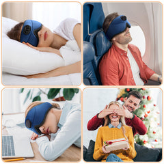 LC-dolida white noise sleep mask travel storage bag navy for on-the-go use.