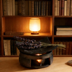 LDGSUPH Ceramic Burner crafted from sandalwood-inspired ceramic adds natural warmth.
