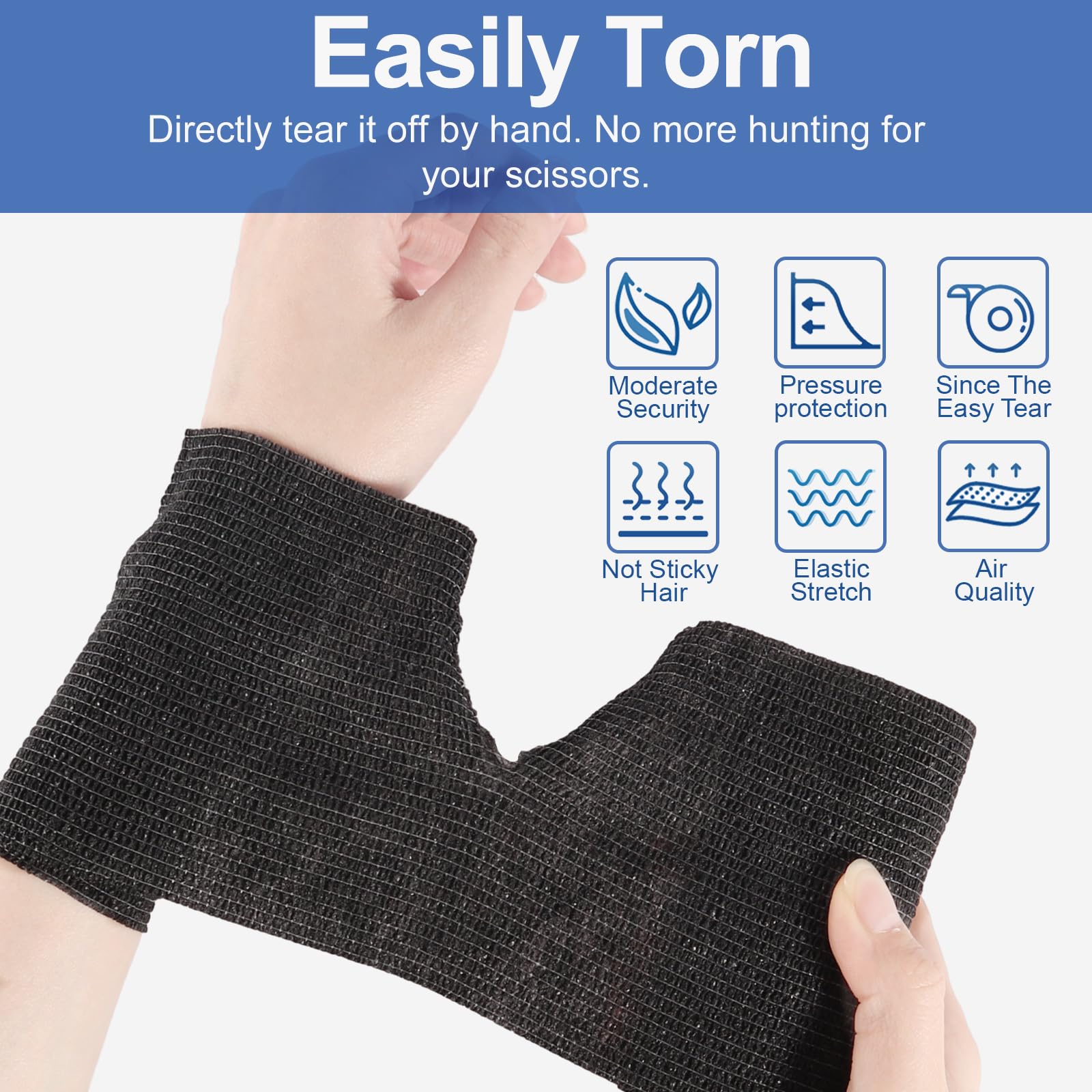 LDIWEE no-pins tear-by-hand wrap for easy self-application and removal.