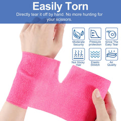LDIWEE bandage wrap on the elbow provides flexible, self-adhesive support during workouts.