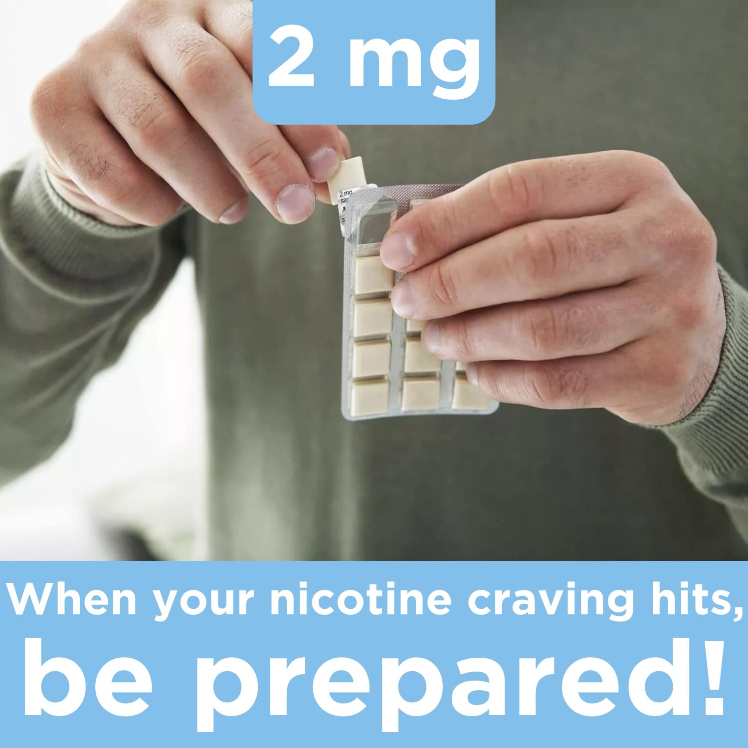 Leader nicotine gum ice mint sugar-free badge signals sugar-conscious choice.