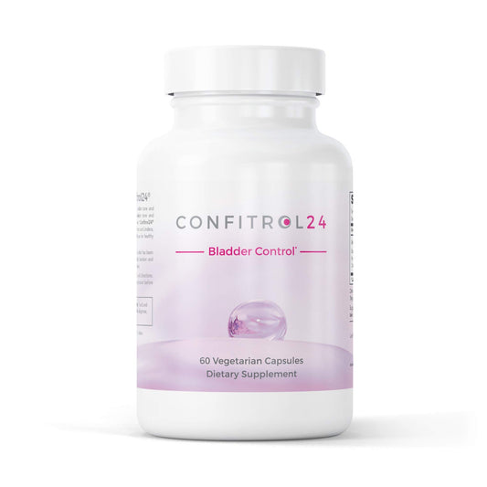 Leading Edge Health Confitrol24 bottle shows daily bladder support potential.