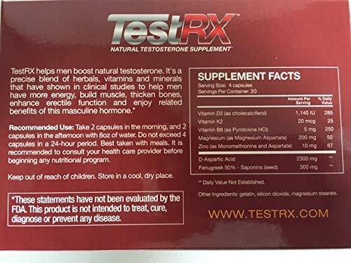 Leading Edge Health TESTRX label close-up with ingredient highlights for informed use.