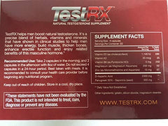 Leading Edge Health TESTRX label close-up with ingredient highlights for informed use.