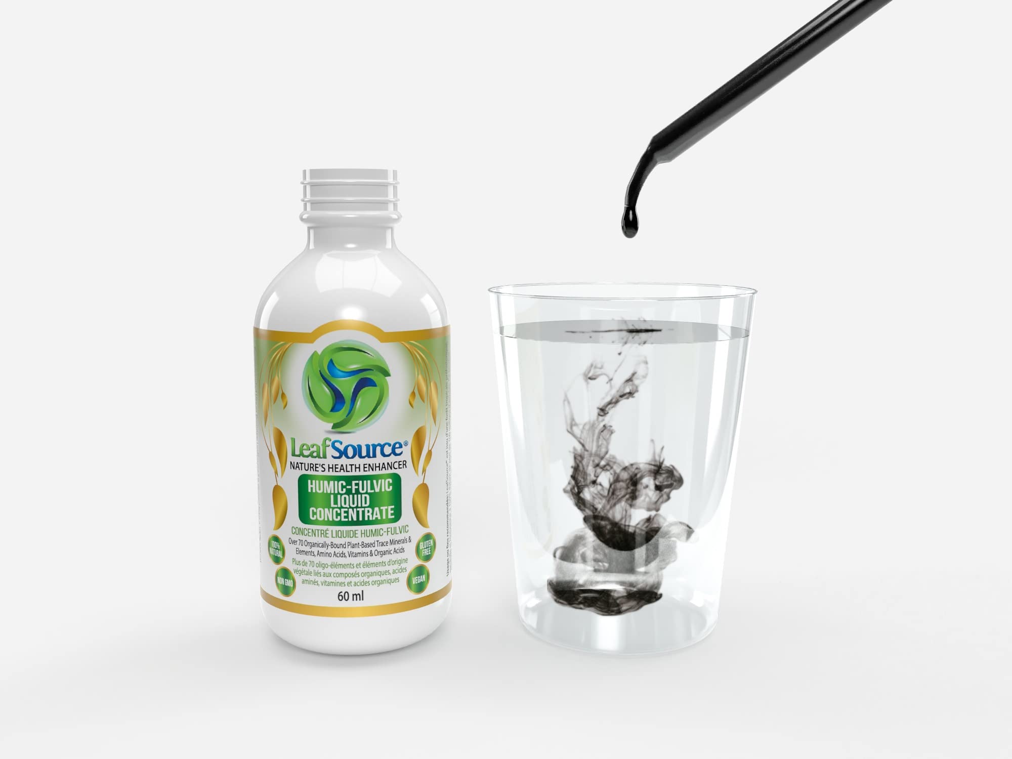 LeafSource ingredients graphic emphasizing minerals and amino acids