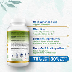 LeafSource Shilajit ingredients panel highlights fulvic and humic acids.