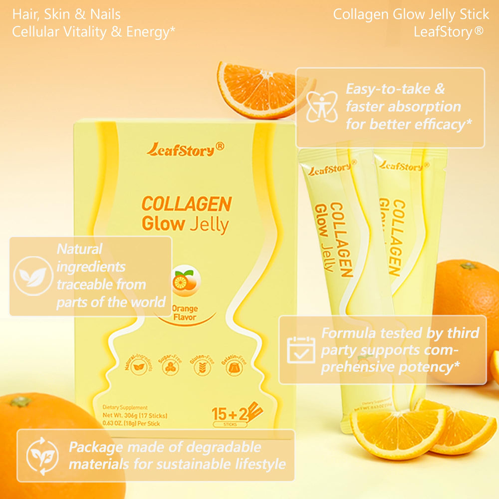 LeafStory bottle with label emphasizes natural ingredients for skin and hair care.