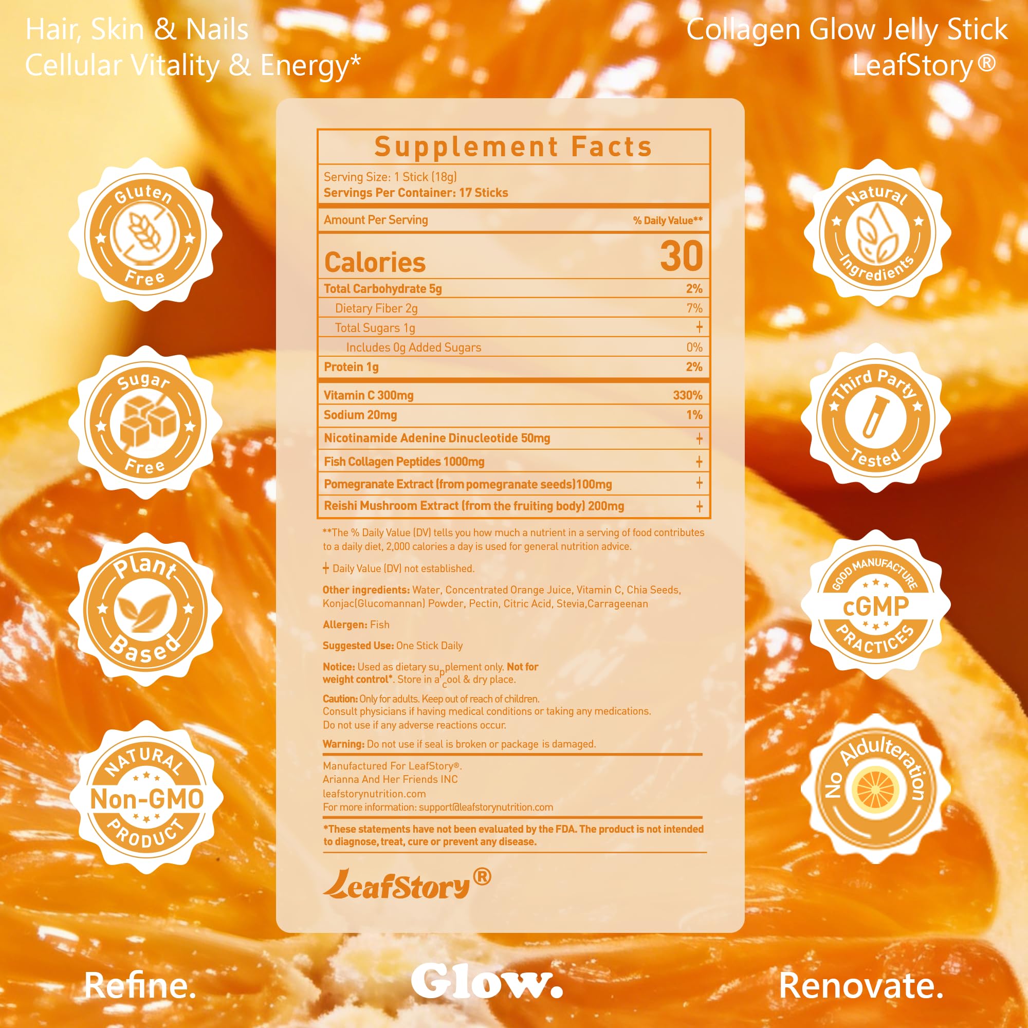 LeafStory Glow Jelly served from the jar for a quick daily routine.