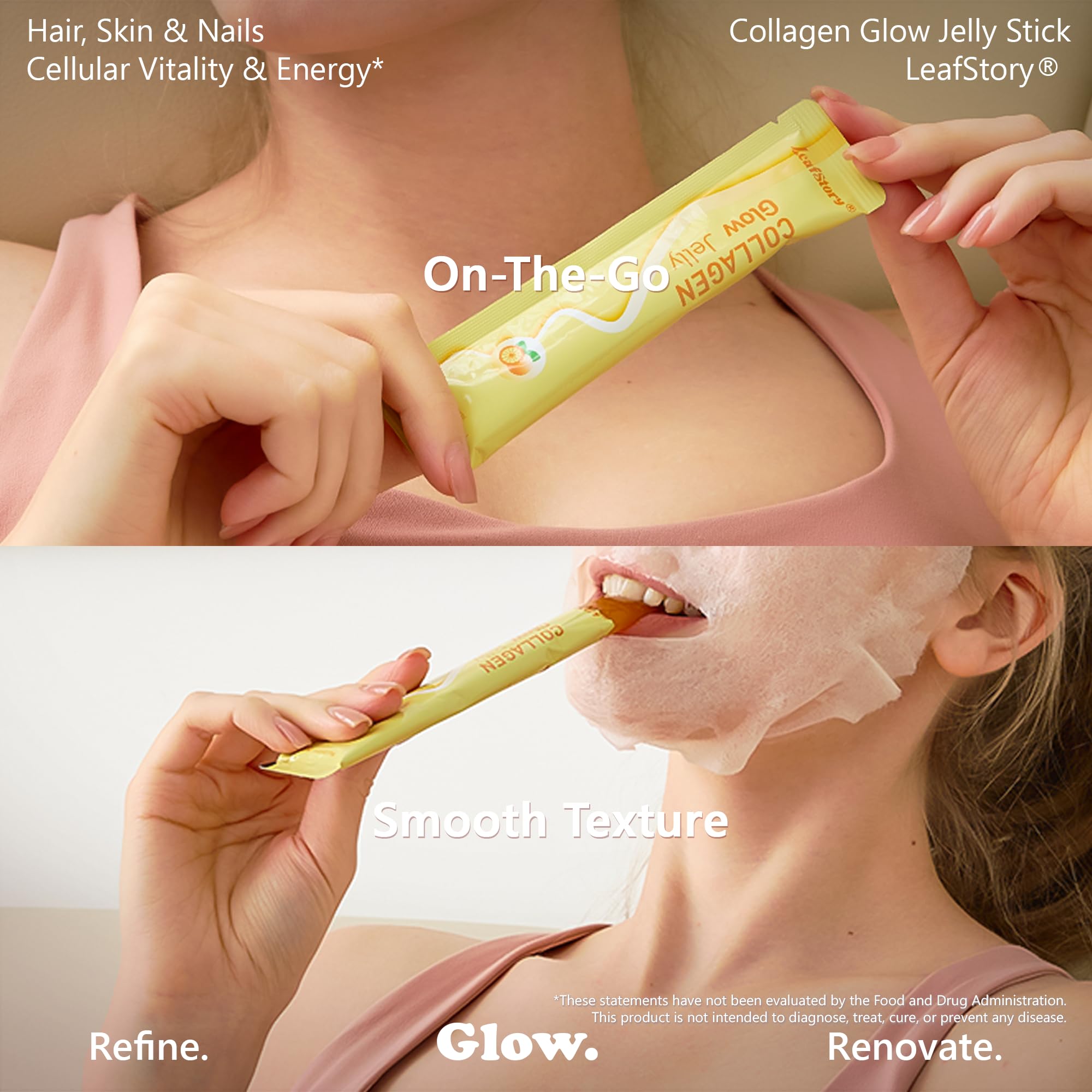 LeafStory Glow Jelly supports gut-friendly routines with a refreshing orange taste.