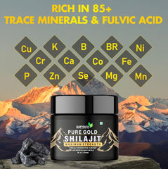 LeafTouch Shilajit Resin bottle with measuring sticks for precise dosing.