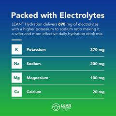 LEAN Hydration Lychee Lemon Twist flavor offers zero-sugar refreshment anytime.