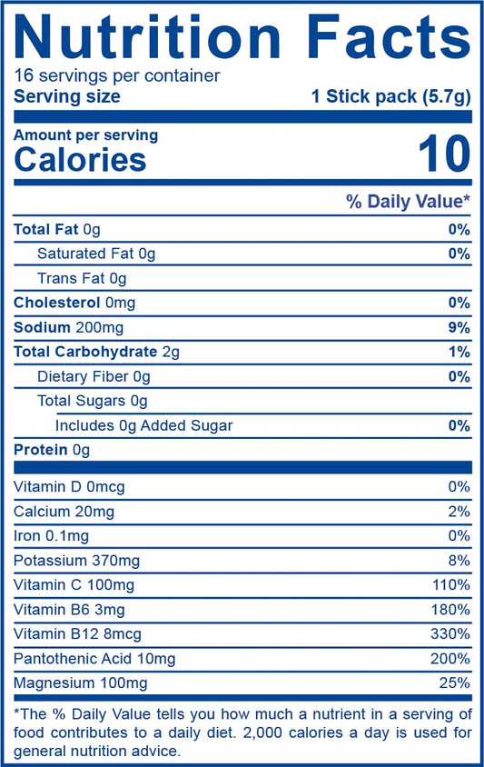 LEAN Hydration ingredients and nutrition facts highlight balanced electrolytes and vitamins.
