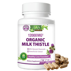 LEAN Nutraceuticals Milk Thistle bottle front showing high-potency extract for daily liver support