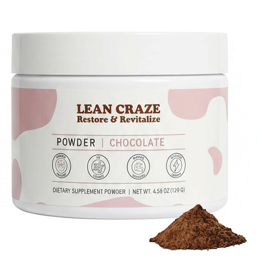 Leancraze Colostrum Powder bottle highlights premium immune support for daily wellness.