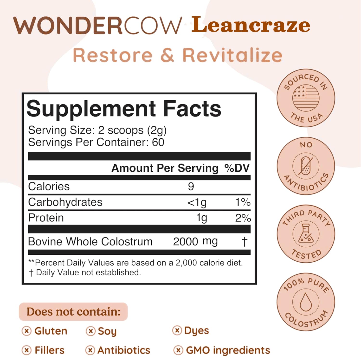 Leancraze Colostrum Powder packaging box ready for family use.