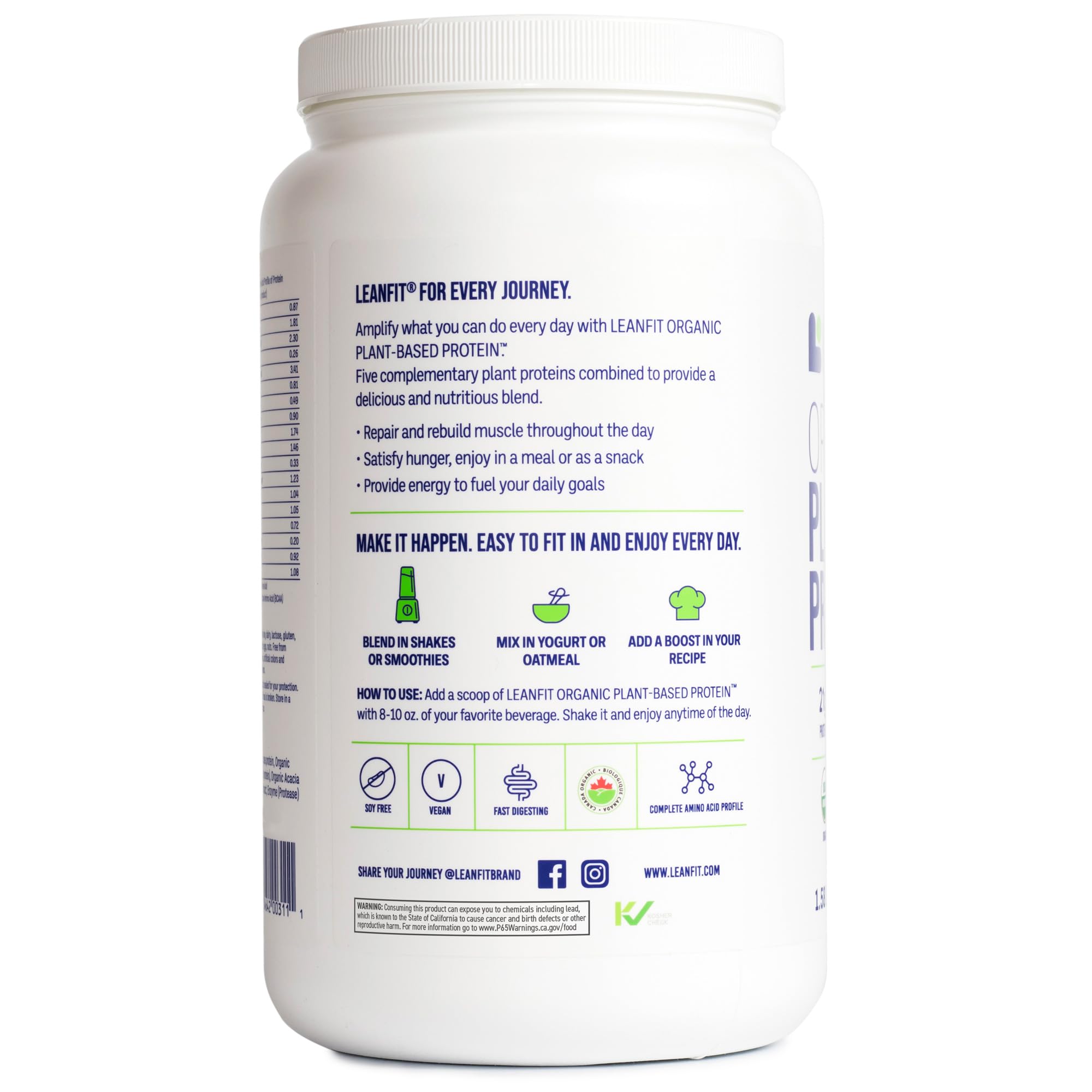 LeanFit container showing 19 servings per container.