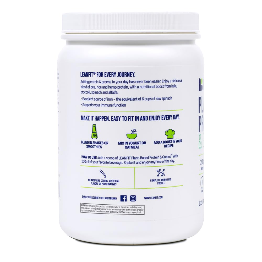 Morning shake idea: LeanFit with water for energy.