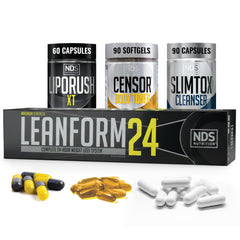 LeanForm24 LipoRush XT bottle showcasing fat-burning support for daytime energy and appetite control.