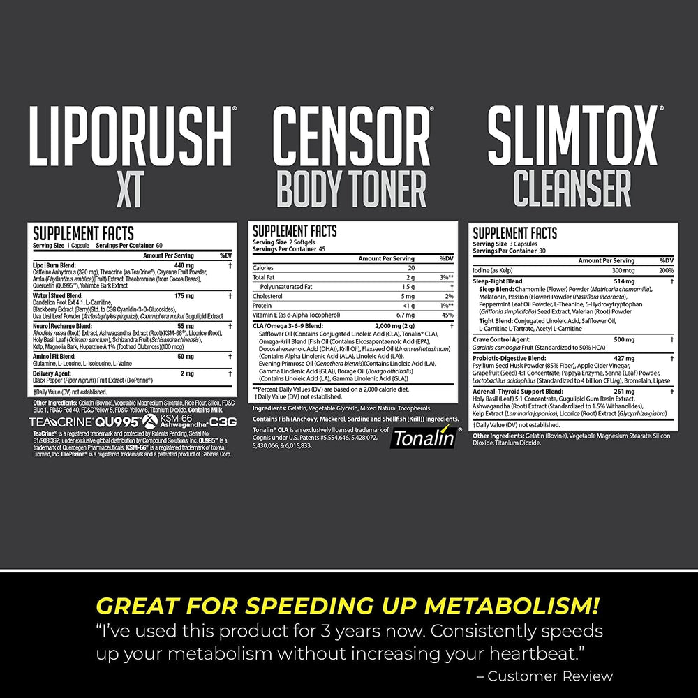 LeanForm24 LipoRush XT capsules highlighting convenient dosing for sustained energy.