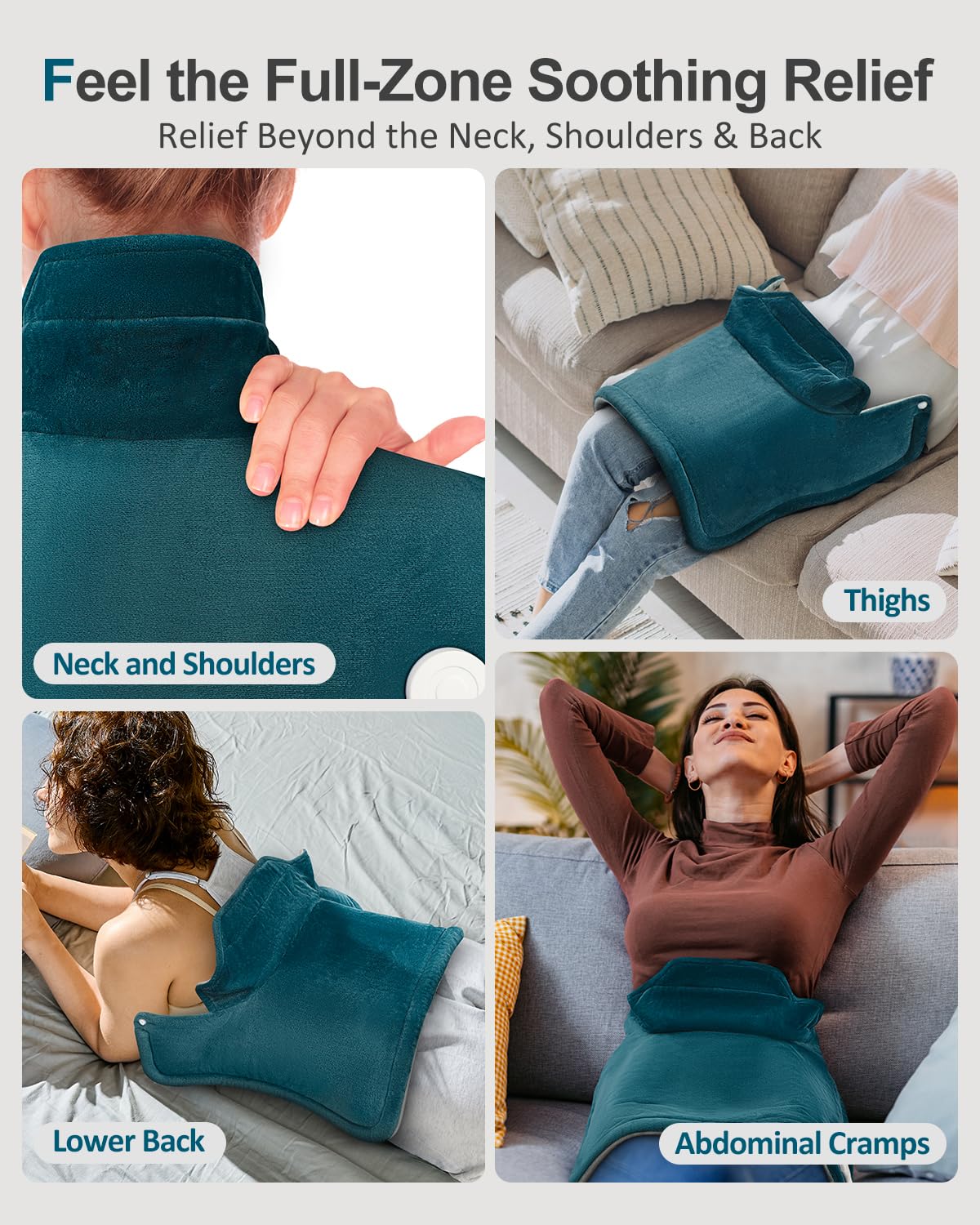 LEATIGIO full-back coverage pad targets upper back and shoulders with broad heat.