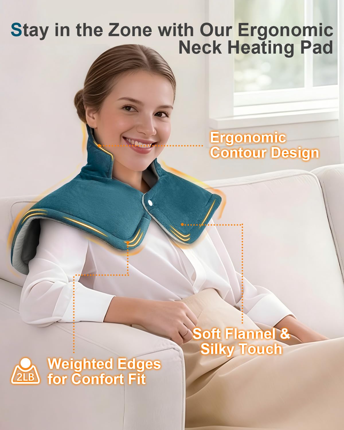 LEATIGIO lower-back heat pad helps ease office fatigue and lumbar warmth.
