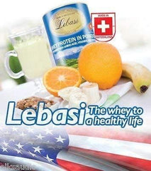Lebasi Lactoserum measuring powder ready to be mixed.