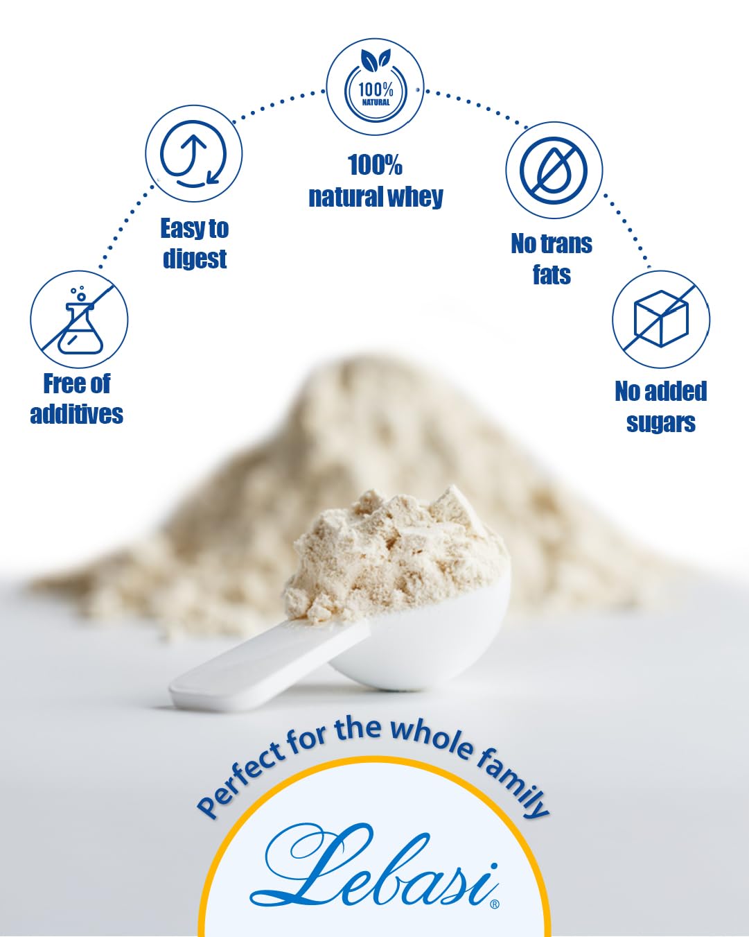 Nutrition facts panel shows vitamins, minerals, and amino acids for balanced intake.