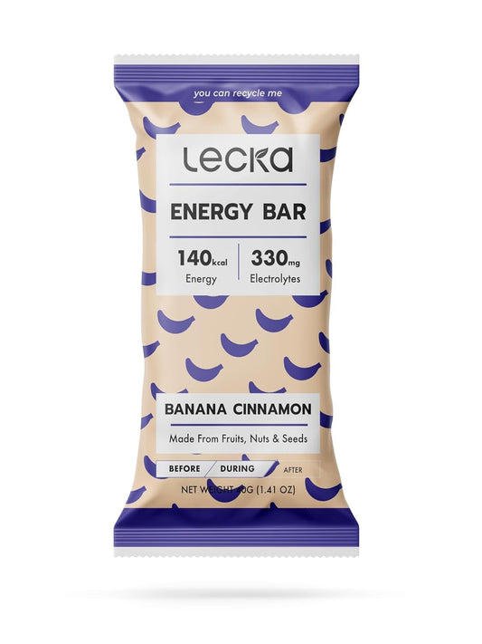 Lecka Energy Bar banana cinnamon pack — on-the-go fuel for workouts.