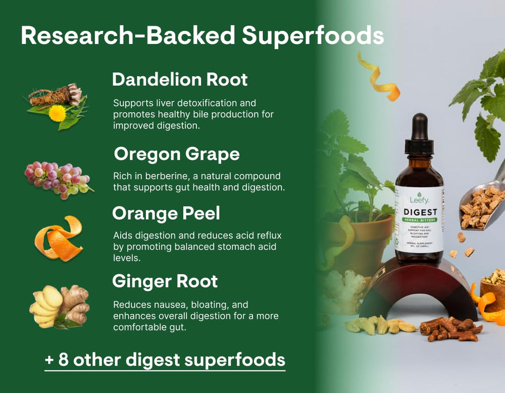 Leefy Organics Digest ginger root extract closeup for inviting aroma and digestion aid