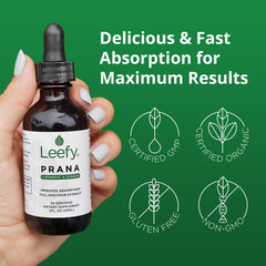 Leefy PRANA bottle on kitchen counter suggests natural daily routine