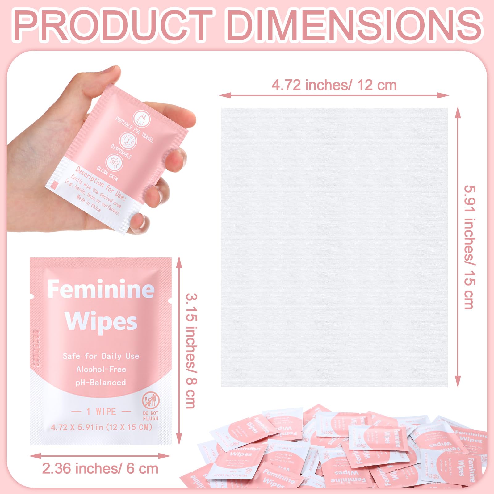 Leelosp travel-size feminine wipes bulk pack for easy cleaning during travel