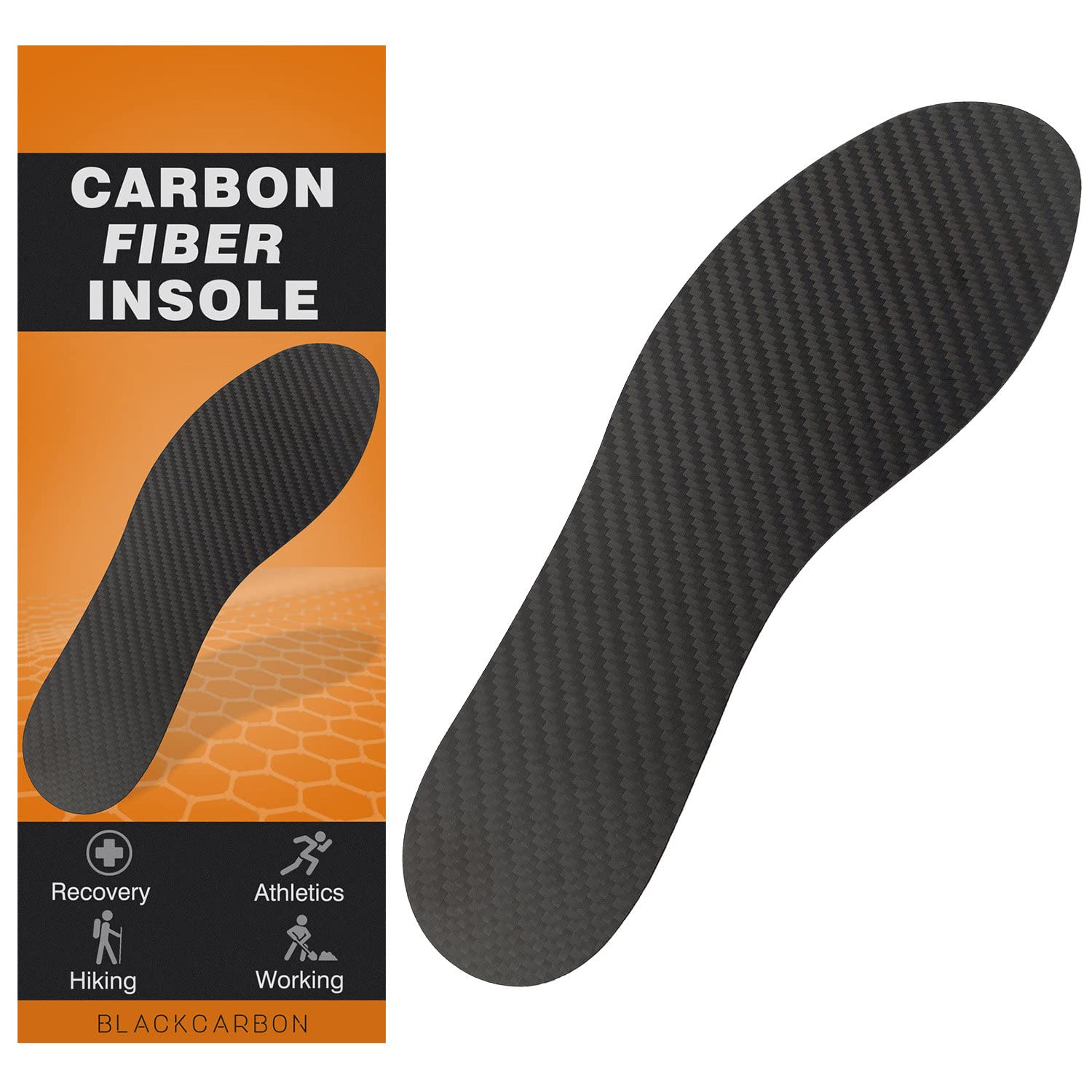 Leeuoe carbon fiber insole front view for improved foot comfort and support.