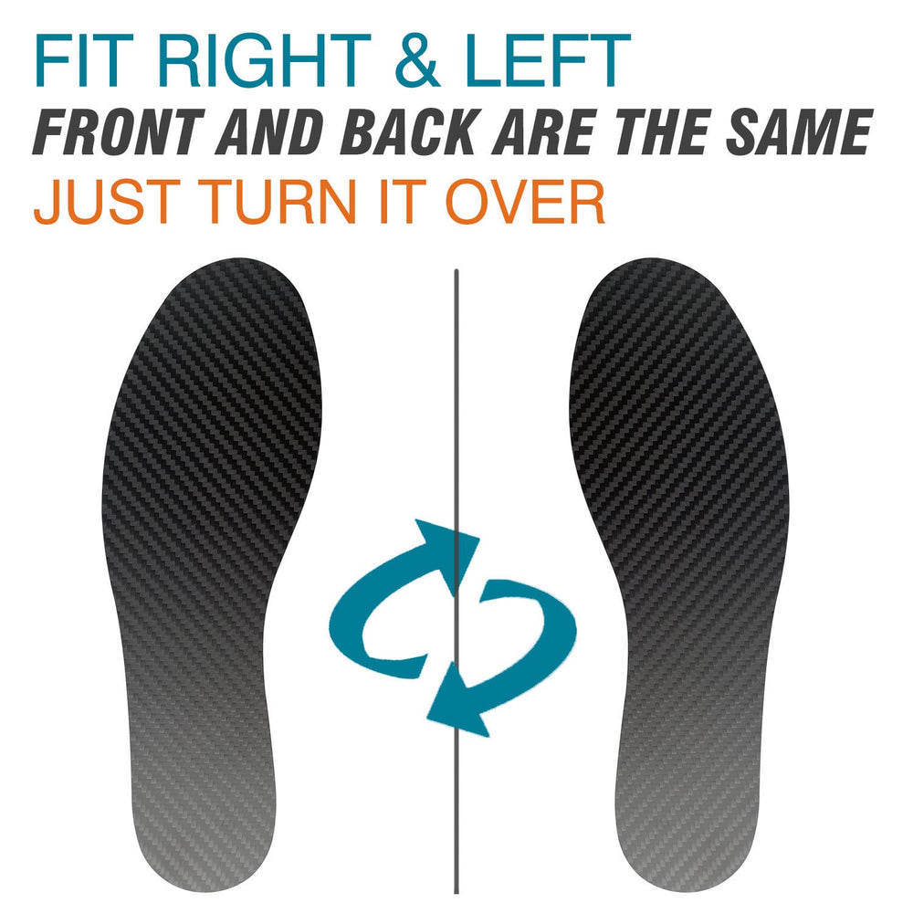 Leeuoe carbon fiber insole thin profile in action provides lightweight arch support.