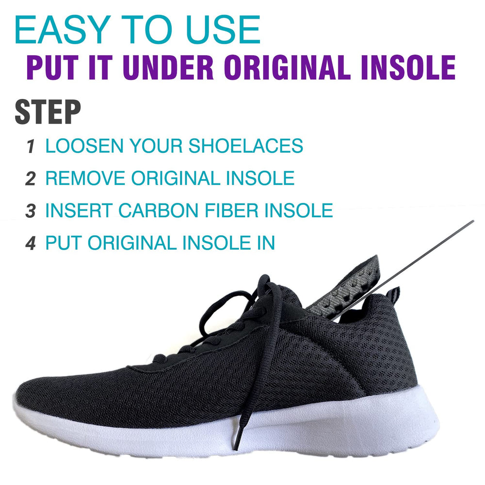 Leeuoe carbon fiber insole shoe-ready fit works with various footwear