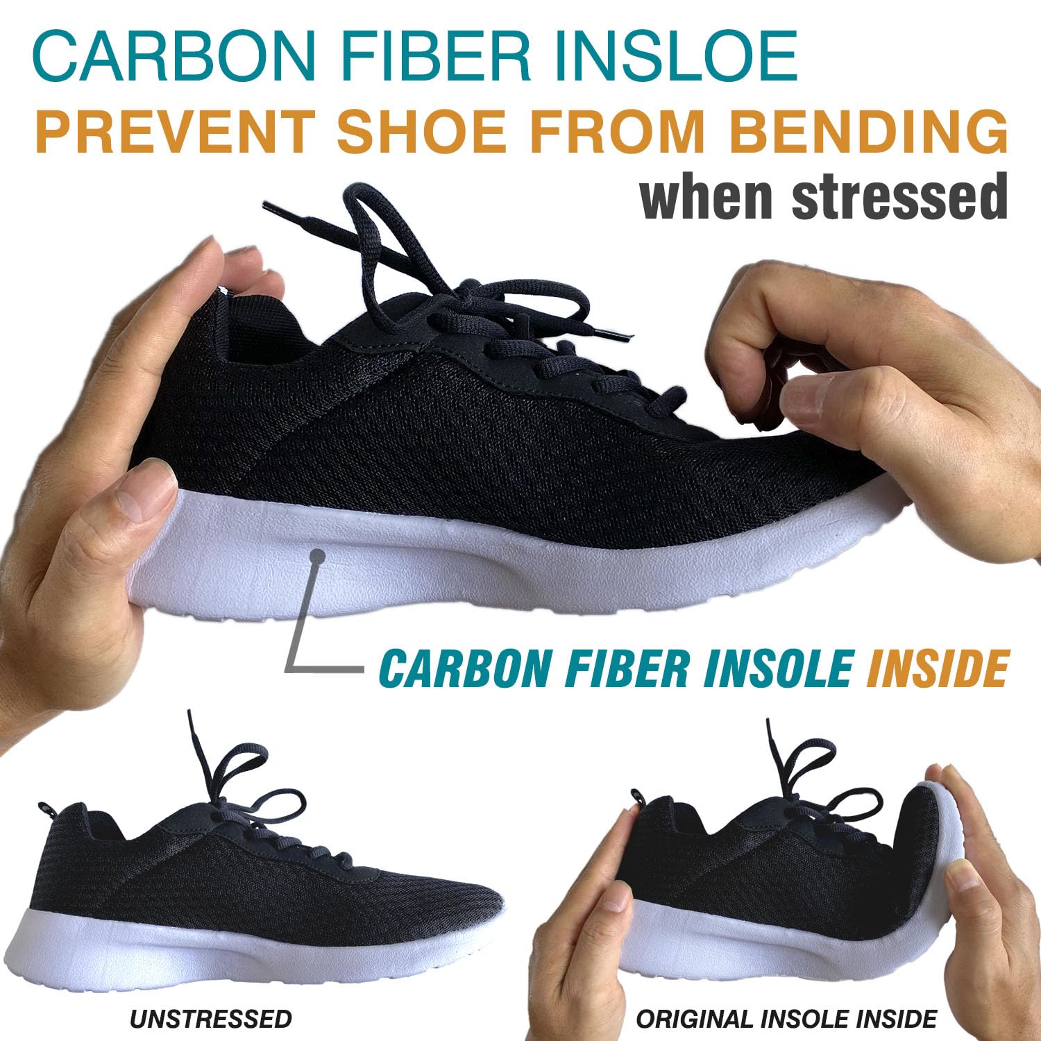 Leeuoe left-foot carbon fiber insole suitable for versatile footwear.