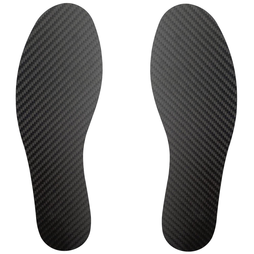 Leeuoe carbon fiber insole front view provides rigid support for arthritic feet.