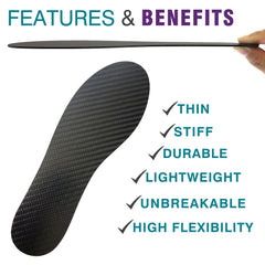 Leeuoe carbon fiber insole side profile shows slim, durable design