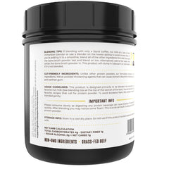 Left Coast Vanilla Bone Broth Protein Powder in blender scene for quick smoothies.
