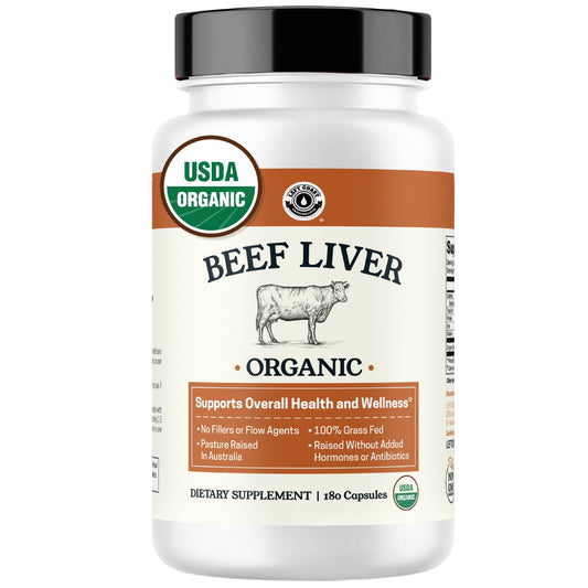 Left Coast Performance beef liver capsules bottle for convenient daily energy support.