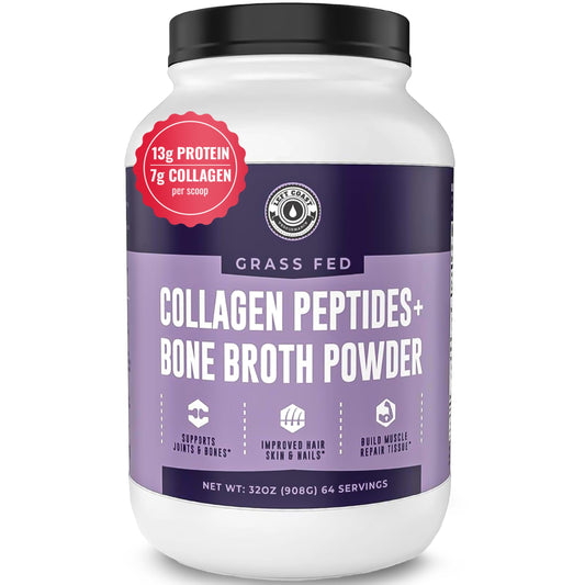 Left Coast Performance collagen bone broth powder jar front for daily protein and gut support
