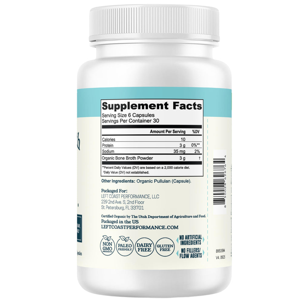 Left Coast Performance digestive health scene with capsules