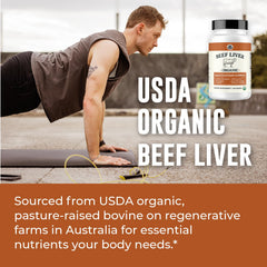 Left Coast Performance freeze-dried liver capsules closeup showing potency.