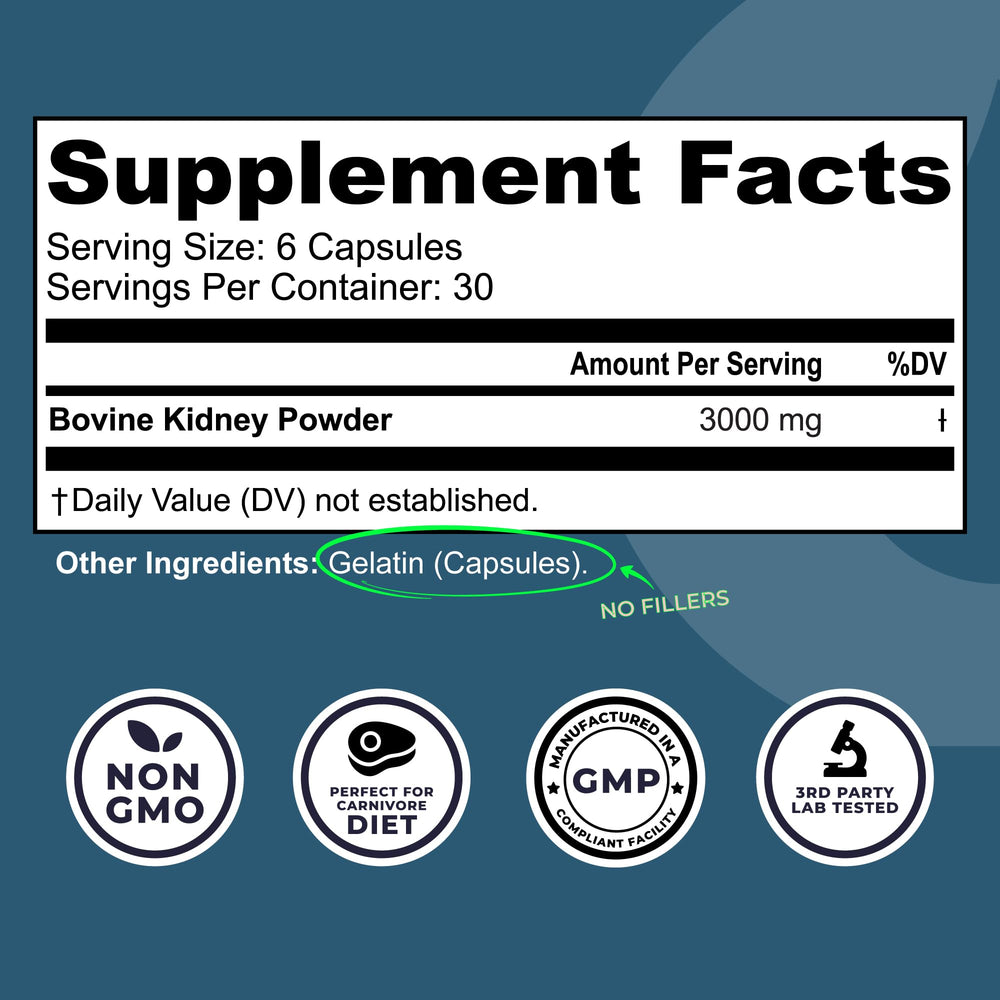 Left Coast Performance kidney capsules closeup showing convenient capsules