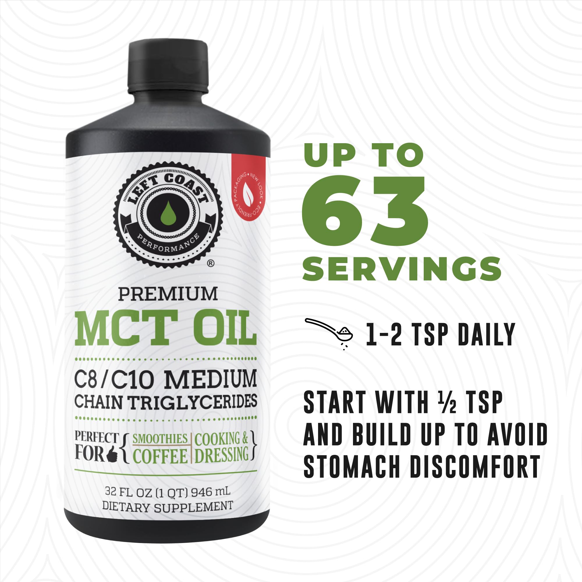 Left Coast Performance MCT oil kept in keto pantry for easy access.