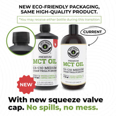 Left Coast Performance MCT oil liquid pour in glass.