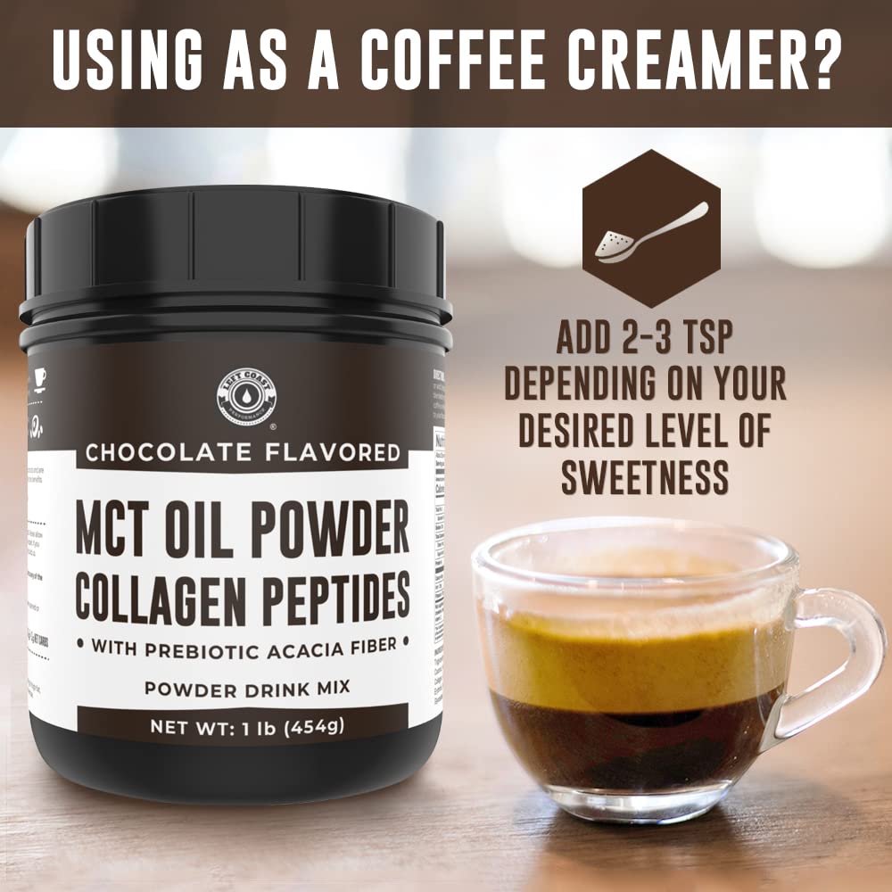 Left Coast Performance MCT powder blended into a smoothie for daily energy.