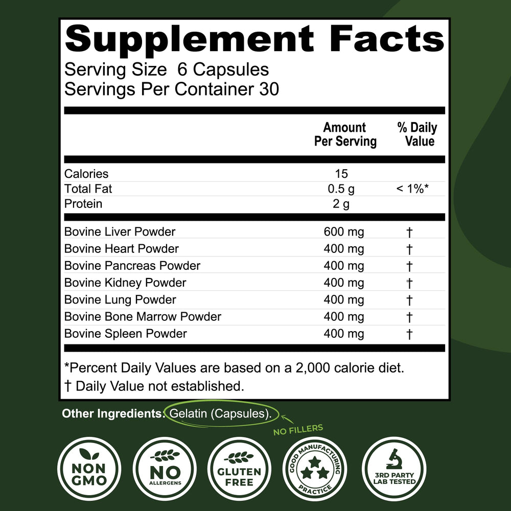 Left Coast Performance seven-organ blend capsules for comprehensive nutrition