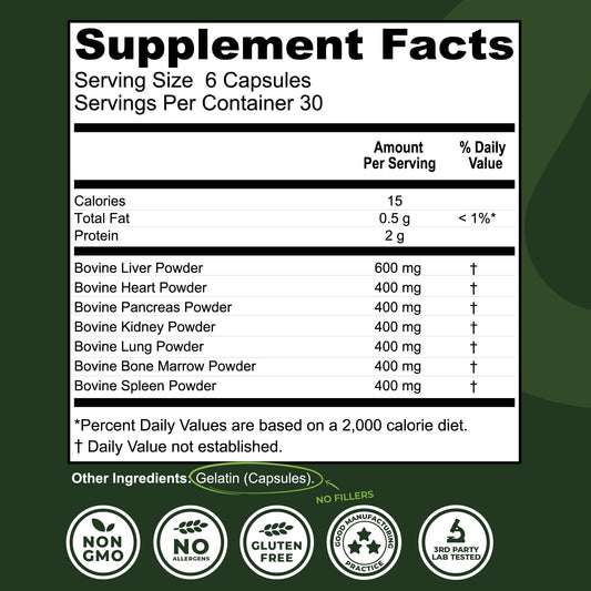 Left Coast Performance seven-organ blend capsules for comprehensive nutrition