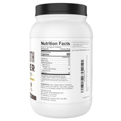 Left Coast Performance vanilla bone broth powder scoop in glass for smooth shake