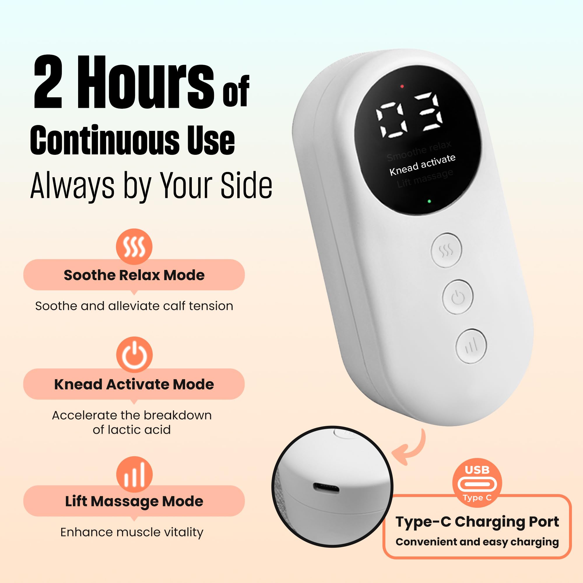 Leg Massager with Heat and Compression wrapped on leg for uniform pressure